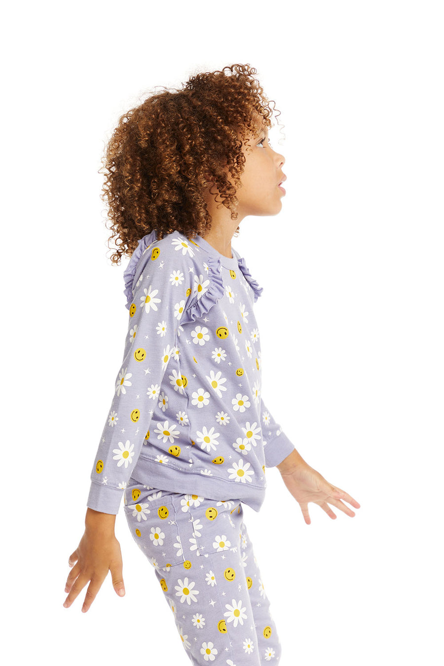 Smiley Daisies Long Sleeve Ruffle Top GIRLS chaserbrand
