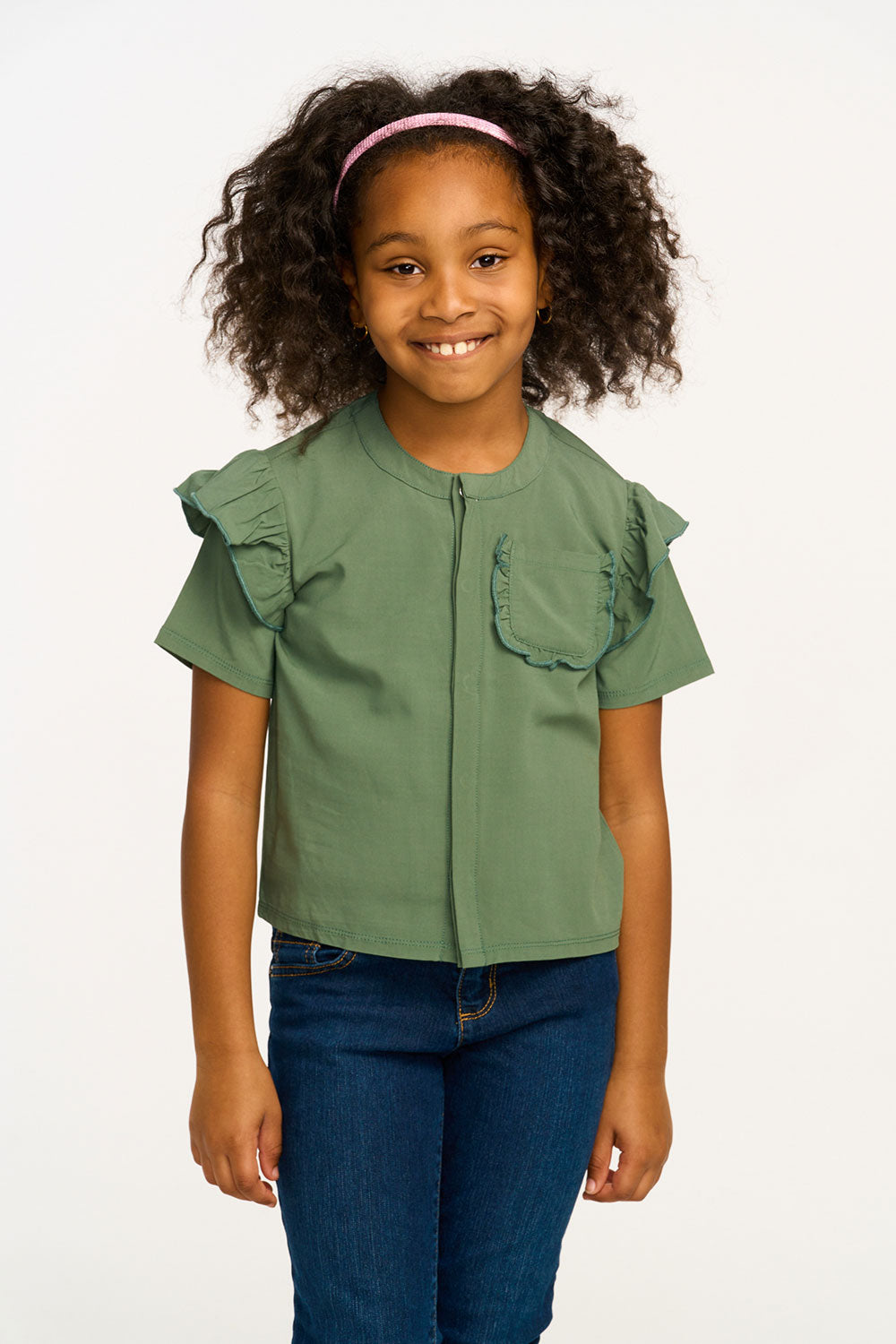 Anise Dark Forest Ruffle Top GIRLS chaserbrand