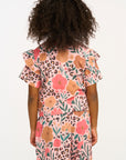 Anise Floral and Leopard Ruffle Top GIRLS chaserbrand