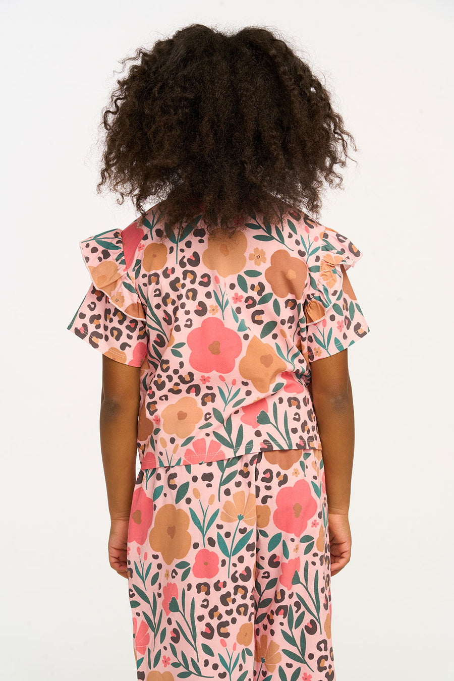 Anise Floral and Leopard Ruffle Top GIRLS chaserbrand