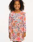 One Ruffle Floral & Leopard Print Green Dress GIRLS chaserbrand