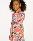 One Ruffle Floral & Leopard Print Green Dress GIRLS chaserbrand