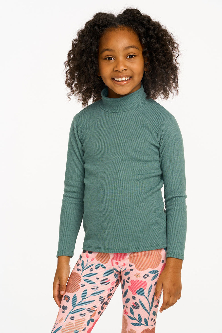 Lynn Dark Forest Green Mock Turtle Neck GIRLS chaserbrand