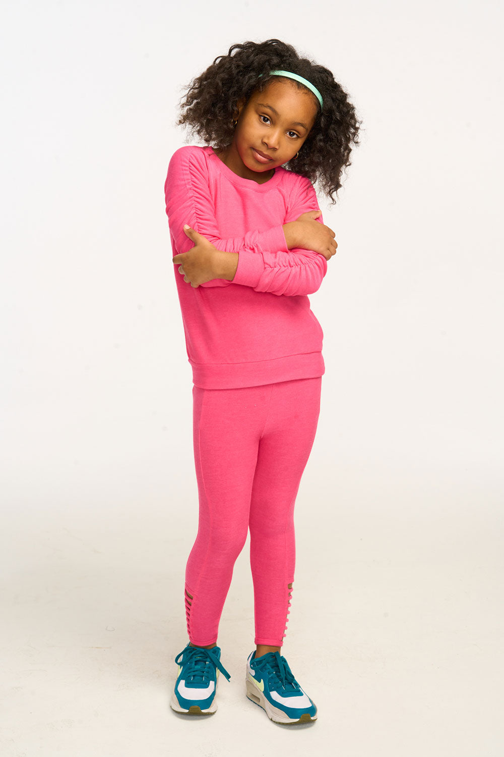 Side Detail Flamingo Pink Leggings GIRLS chaserbrand