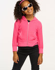 Puffy Flamingo Pink Cozy Knit Zip Up Hoodie GIRLS chaserbrand