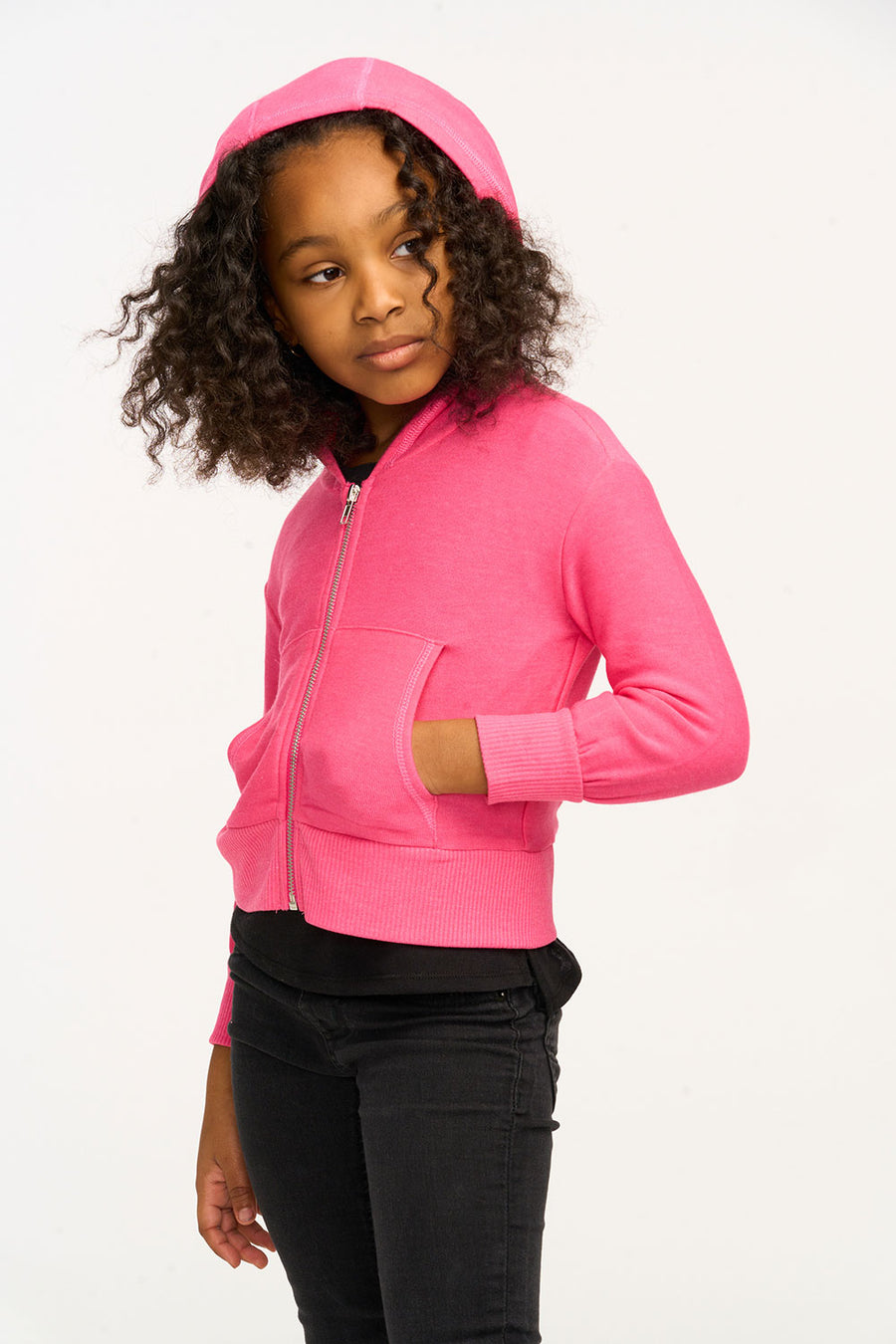 Puffy Flamingo Pink Cozy Knit Zip Up Hoodie GIRLS chaserbrand