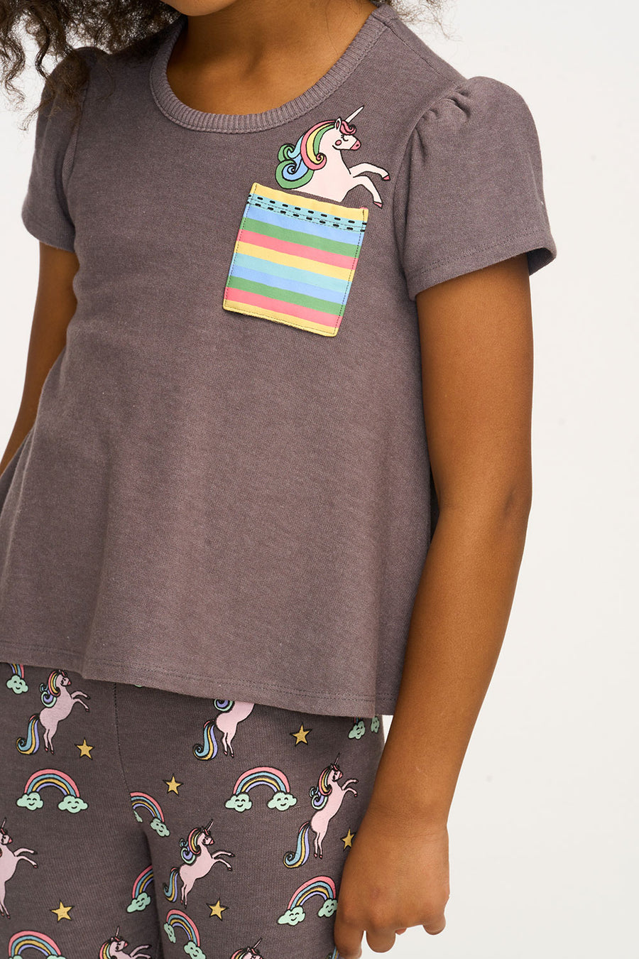 Unicorn Rainbow Puff Sleeve Tee GIRLS chaserbrand