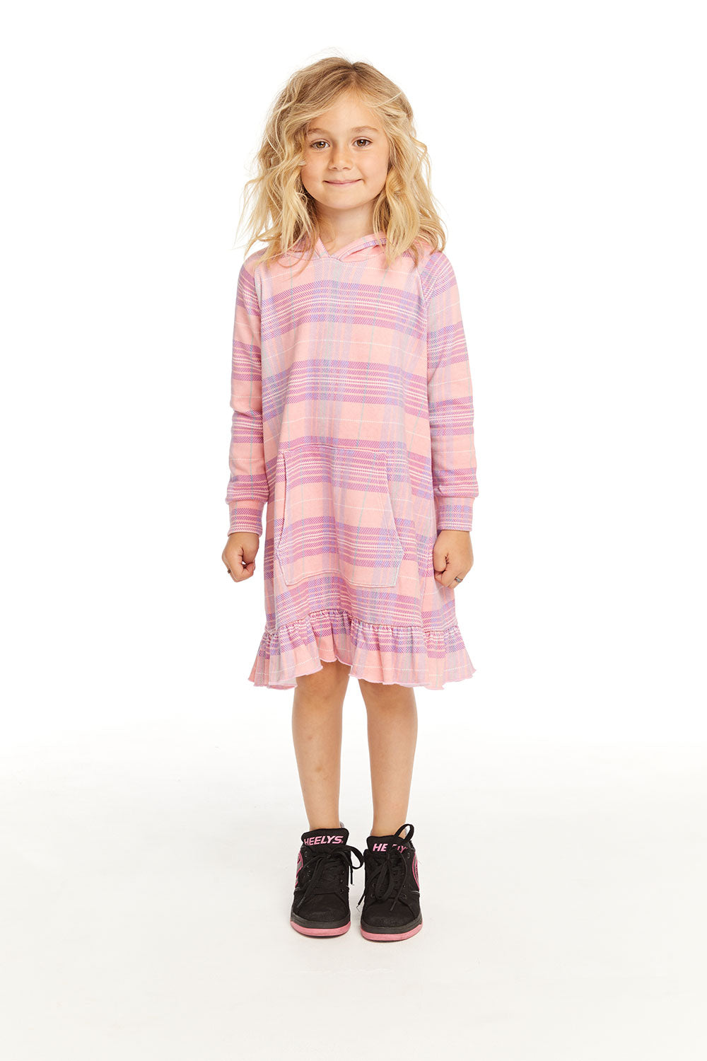 Long Sleeve Cotton Candy Plaid Dress GIRLS chaserbrand