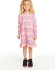Long Sleeve Cotton Candy Plaid Dress GIRLS chaserbrand