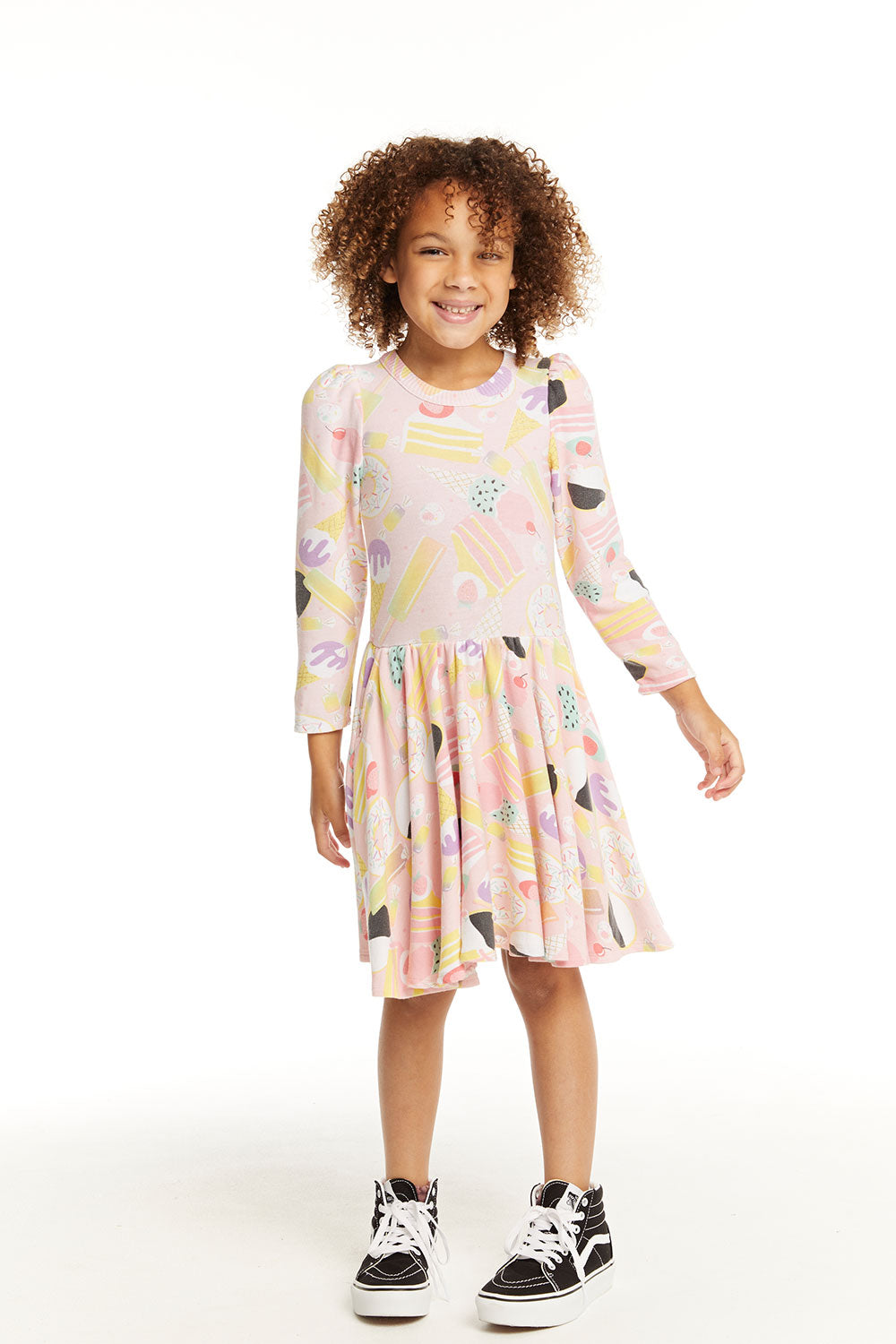 Puff Sweet Treats Long Sleeve Dress with Twirl Skirt GIRLS chaserbrand