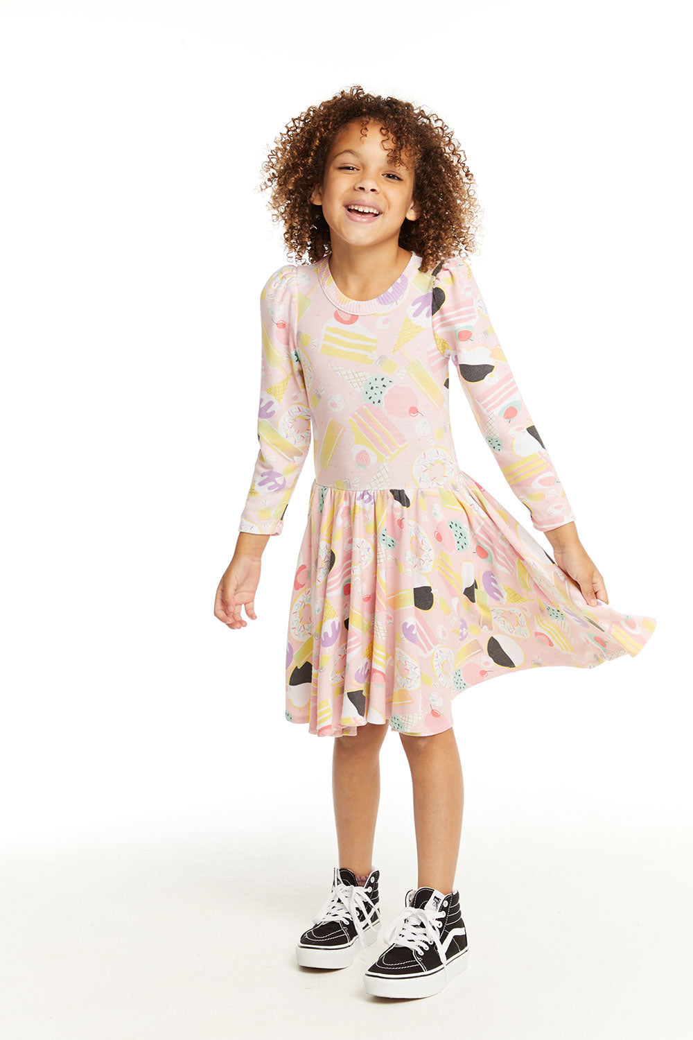 Puff Sweet Treats Long Sleeve Dress with Twirl Skirt GIRLS chaserbrand