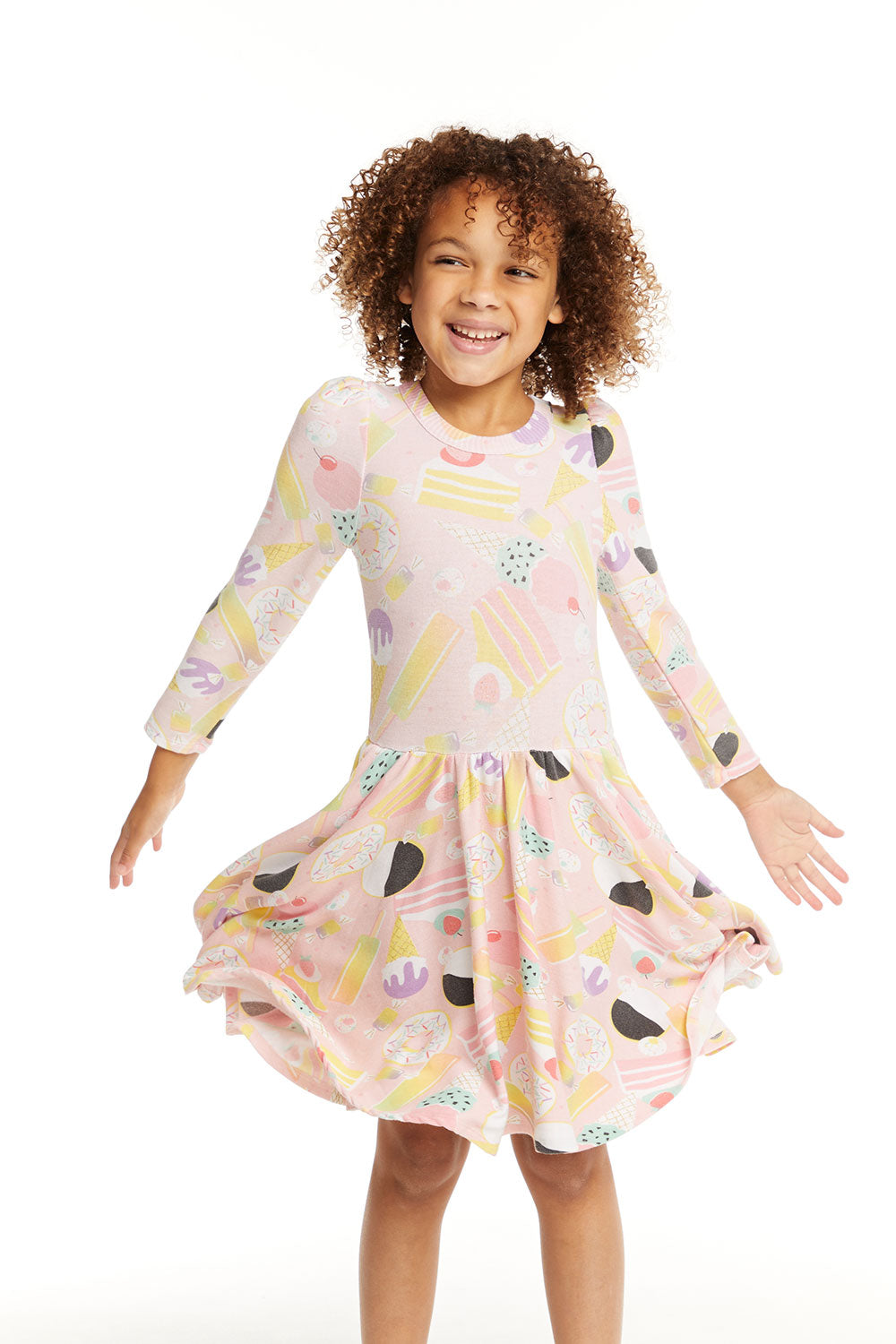 Puff Sweet Treats Long Sleeve Dress with Twirl Skirt GIRLS chaserbrand