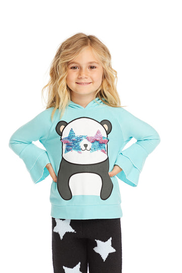 Sequin Sunnies Panda Pullover Hoodie GIRLS chaserbrand