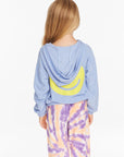 Star Smiley Semi Cropped Shirred Hoodie Pullover Girls chaserbrand