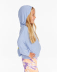 Star Smiley Semi Cropped Shirred Hoodie Pullover Girls chaserbrand