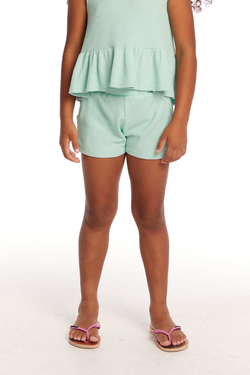 Jade Spring Bud Waffle Knit Girls Short GIRLS chaserbrand