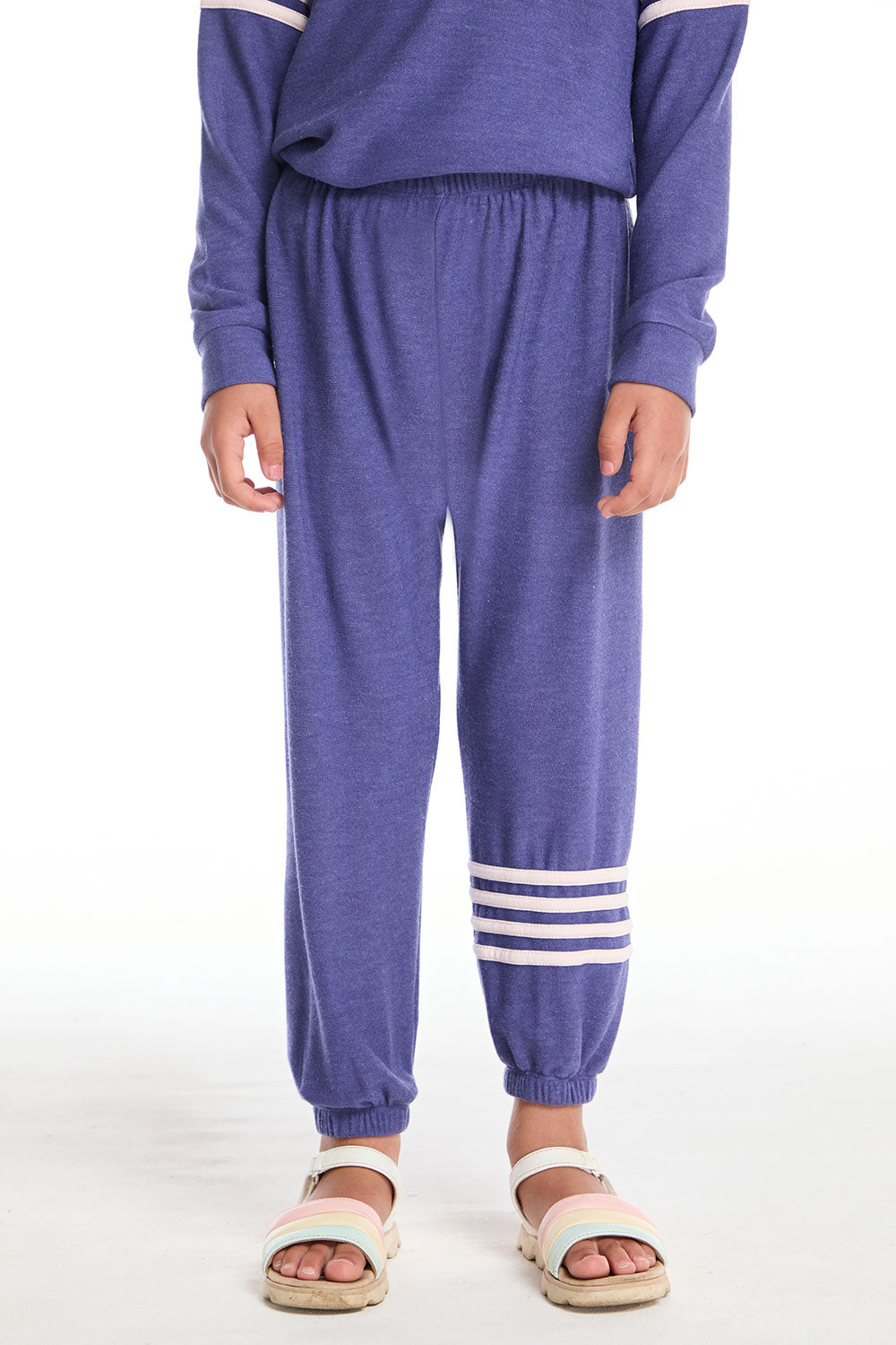 Slim Slouchy Frost Blue Girls Pant with Strappings GIRLS chaserbrand
