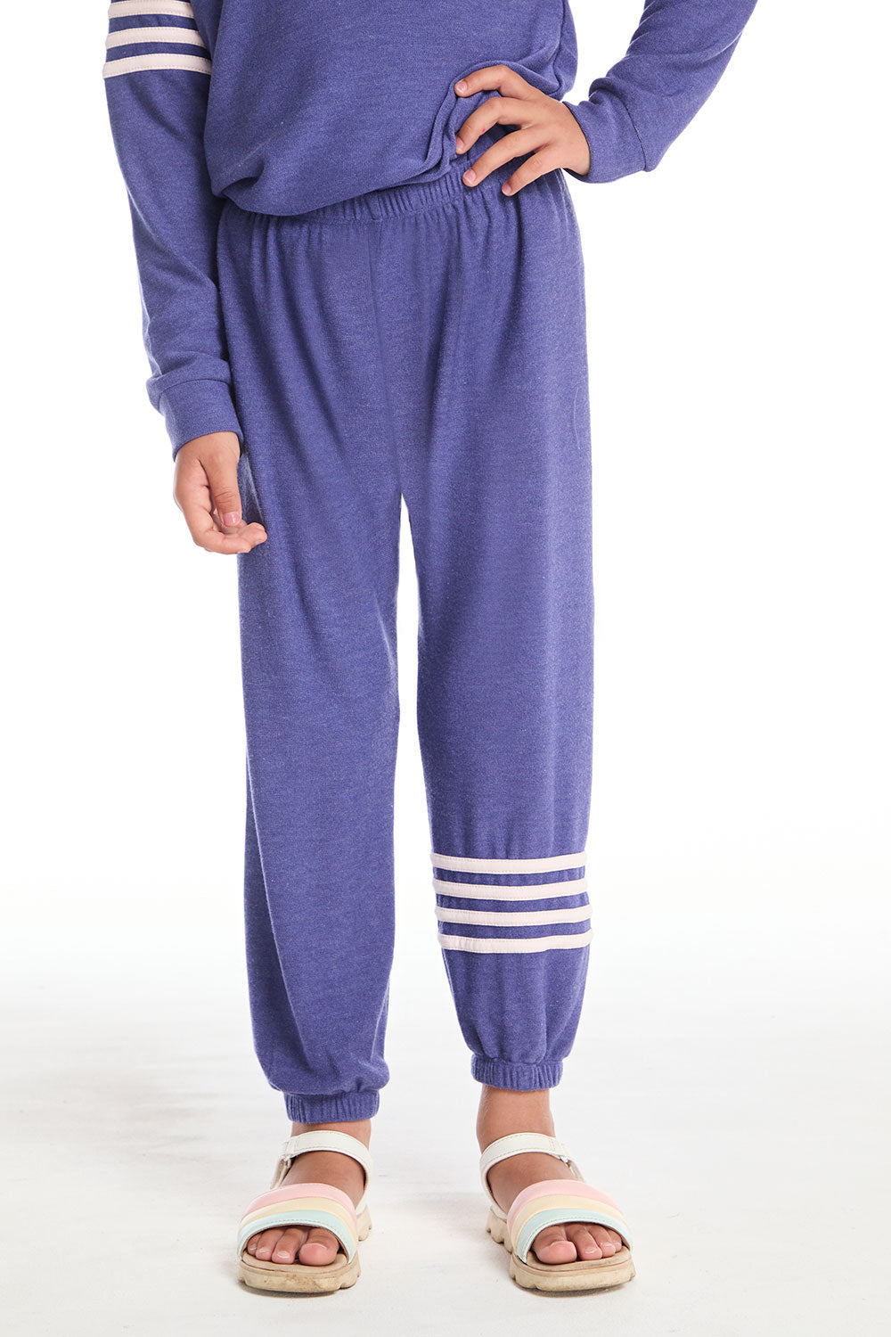 Slim Slouchy Frost Blue Girls Pant with Strappings GIRLS chaserbrand