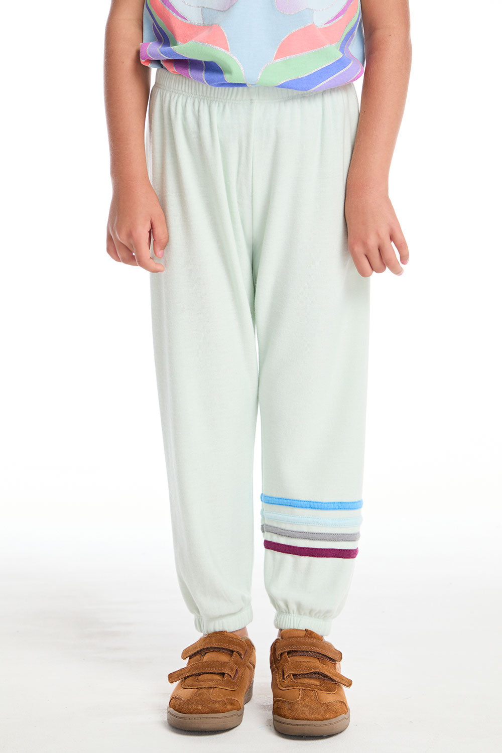 Slim Slouchy Mint Green Girls Pant with Strappings GIRLS chaserbrand