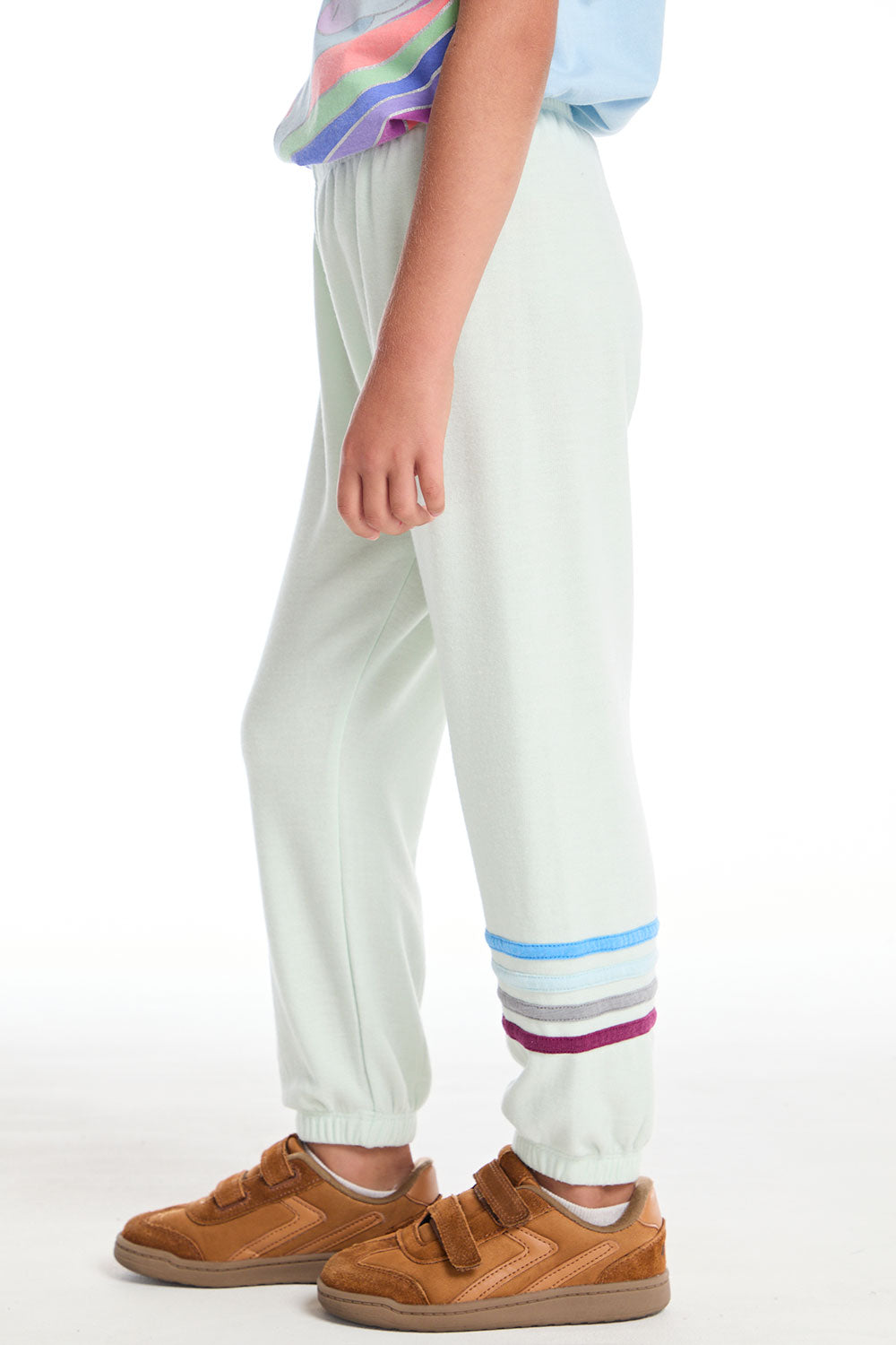 Slim Slouchy Mint Green Girls Pant with Strappings GIRLS chaserbrand