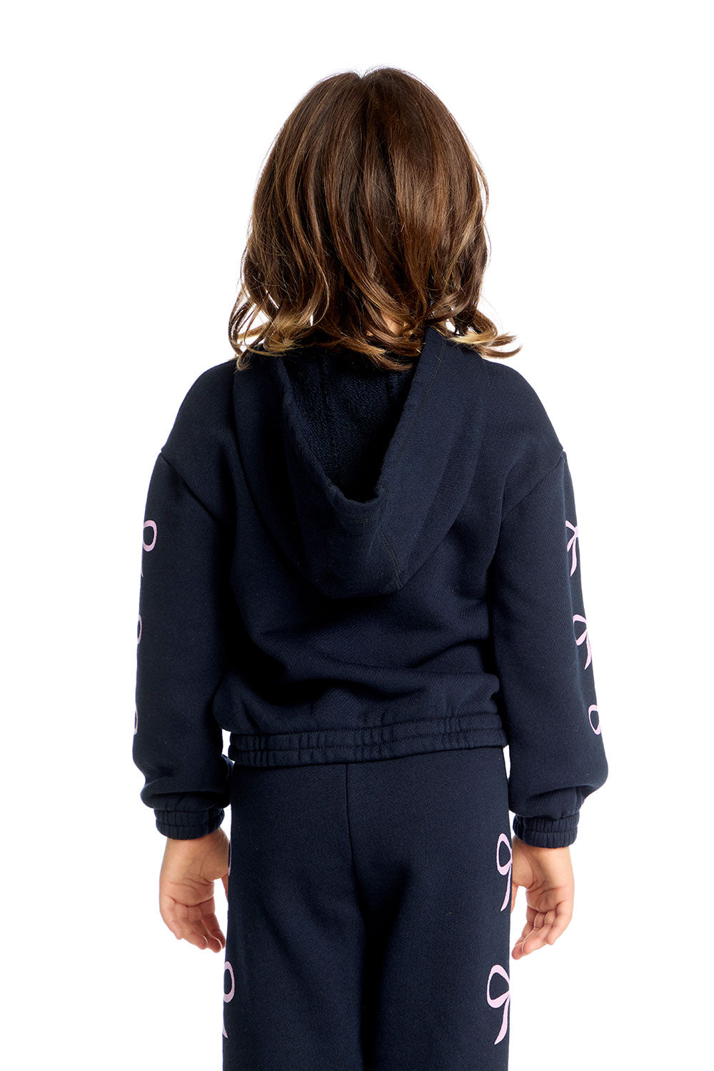 Semi Cropped Shirred Stormy Bows Hoodie Pullover Girls chaserbrand
