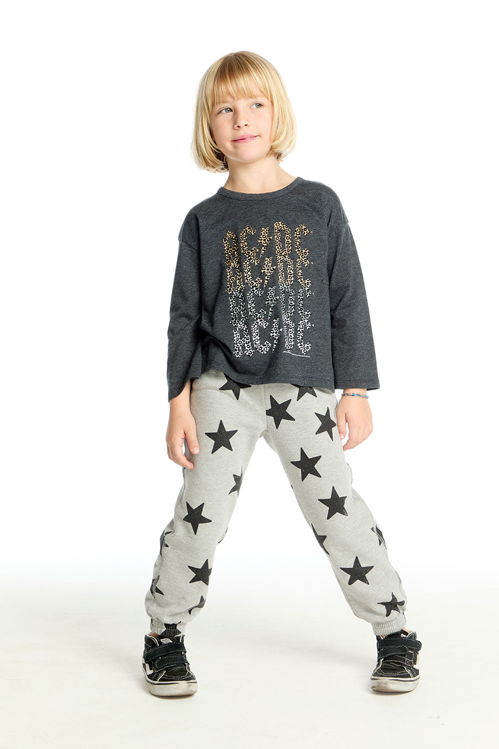 AC/DC Leopard Gradient Logo Long Sleeve Girls chaserbrand