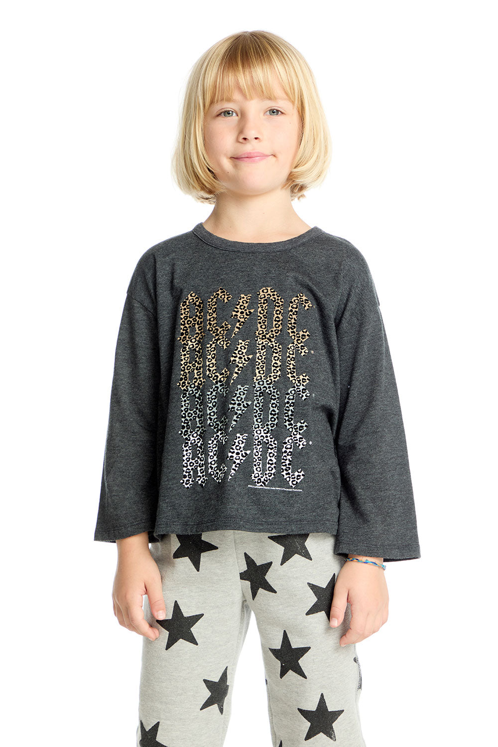 AC/DC Leopard Gradient Logo Long Sleeve Girls chaserbrand