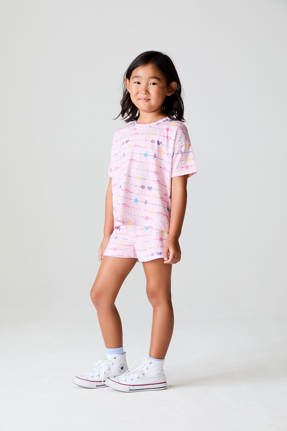 Girls Peace Happy Smile Shorts chaserbrand
