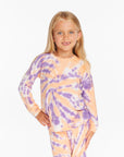 Reverse Peach Lavender Tie Dye Cozy Knit Pullover Girls chaserbrand