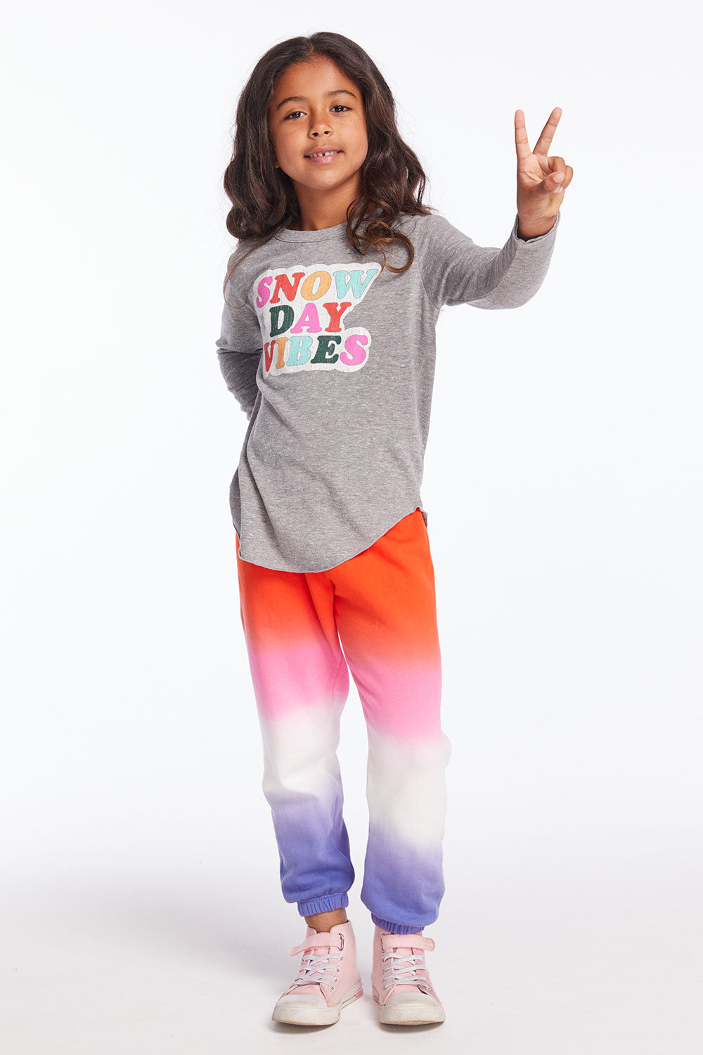 Snow Day Vibes Girls Long Sleeve Girls chaserbrand