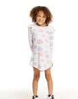 Long Sleeve Snowflake Dress with Shoulder Ruffle GIRLS chaserbrand