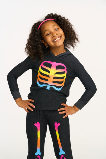 Rainbow Skeleton Pullover Hi/Lo Hoodie GIRLS chaserbrand