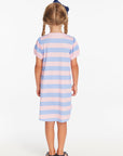 Puff Sleeve Bubblegum Stripe Dress Girls chaserbrand