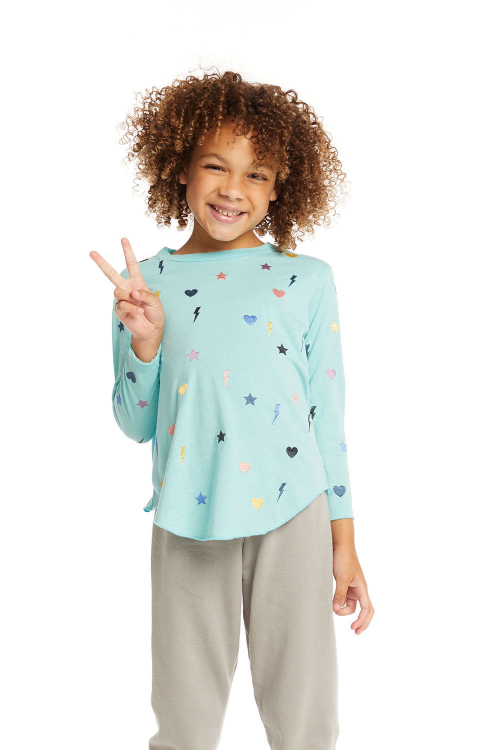 Embroidered Stars &amp; Bolts Long Sleeve GIRLS chaserbrand