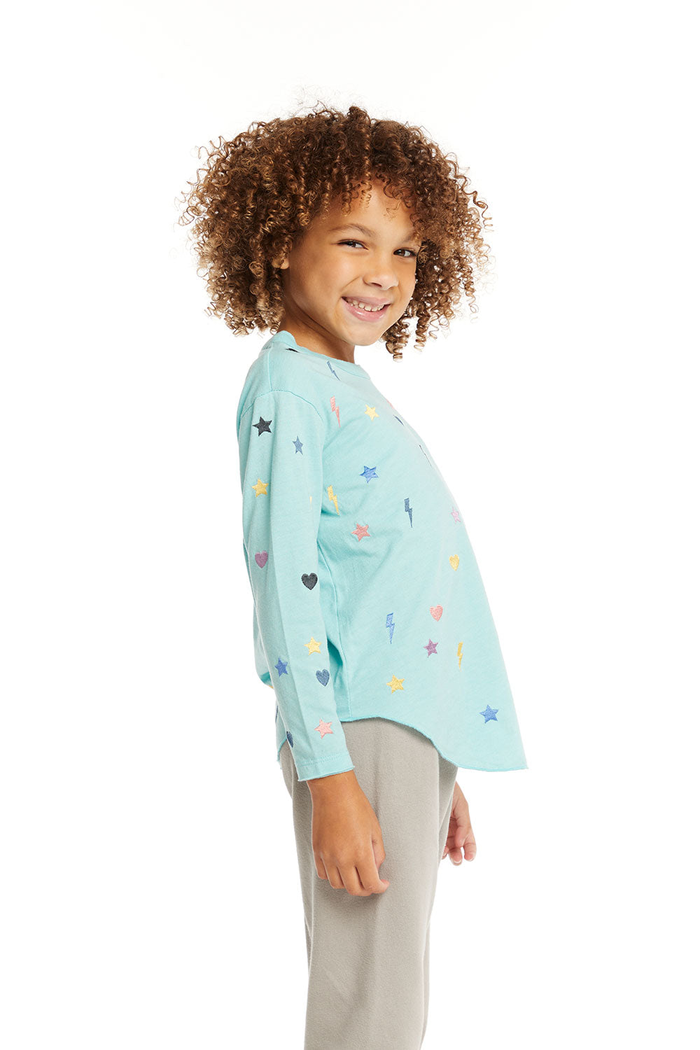 Embroidered Stars &amp; Bolts Long Sleeve GIRLS chaserbrand