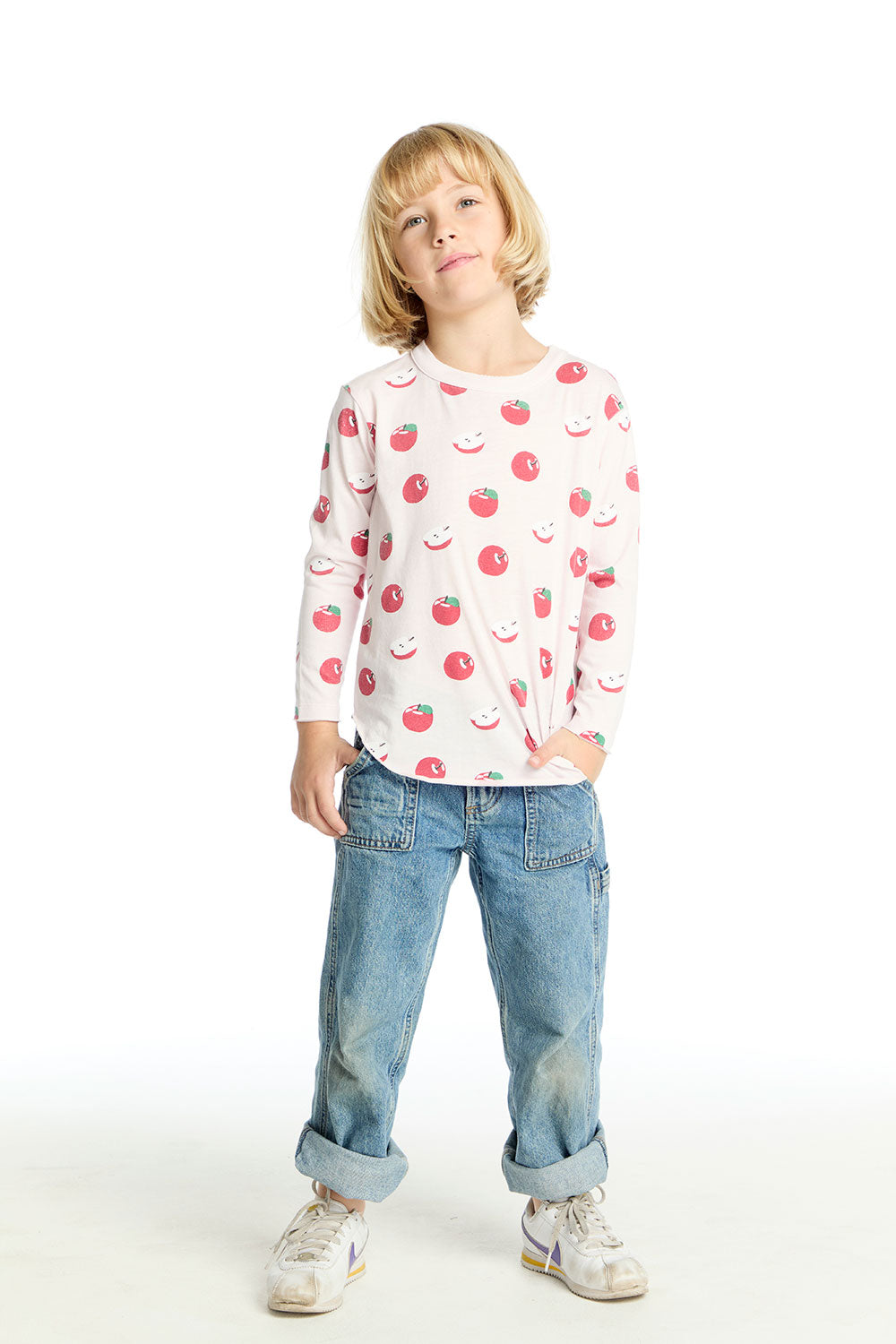 Allover Apples Long Sleeve Girls chaserbrand