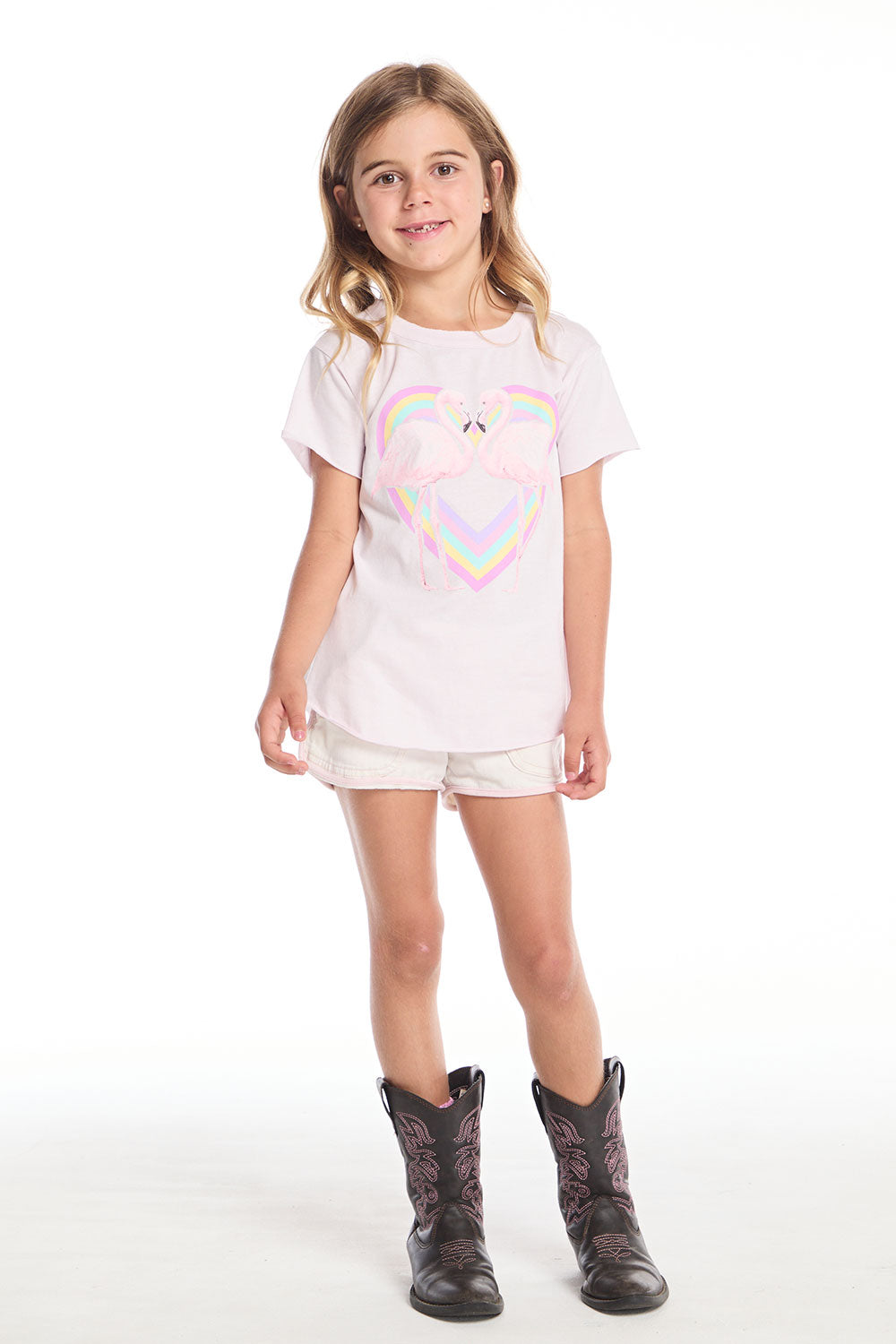 Flamingo Love Girls Shirttail Tee GIRLS chaserbrand