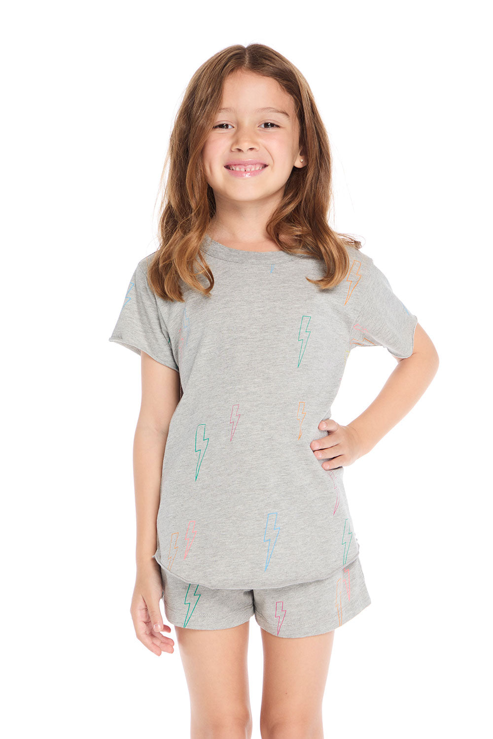 Neon Bolts Shirttail Tee Girls chaserbrand