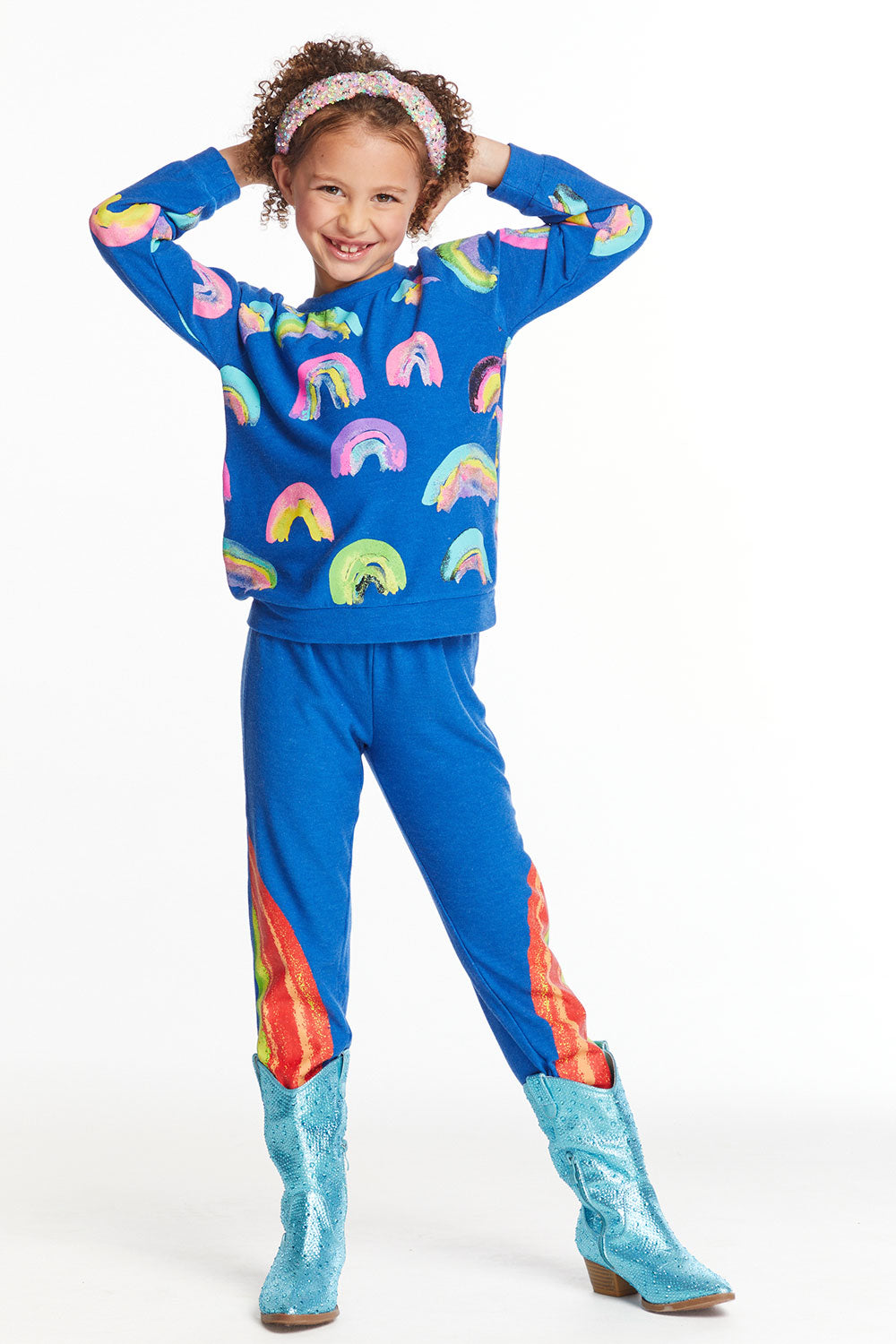 Painted Rainbows Girls Love Knit Raglan Pullover Girls chaserbrand