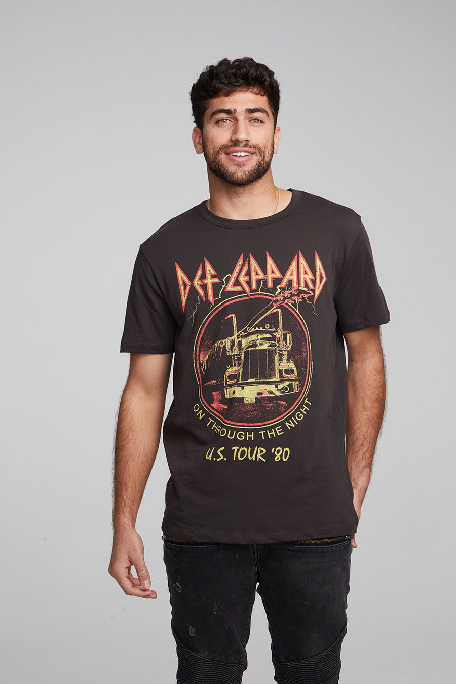 Def Leppard On Through The Night Crew Neck Tee MENS chaserbrand