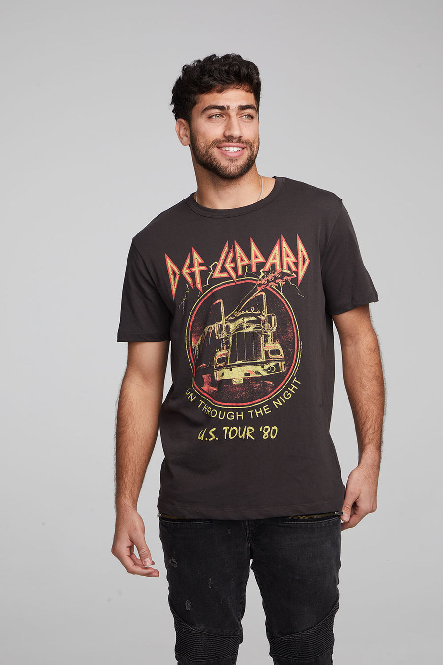 Def Leppard On Through The Night Crew Neck Tee MENS chaserbrand