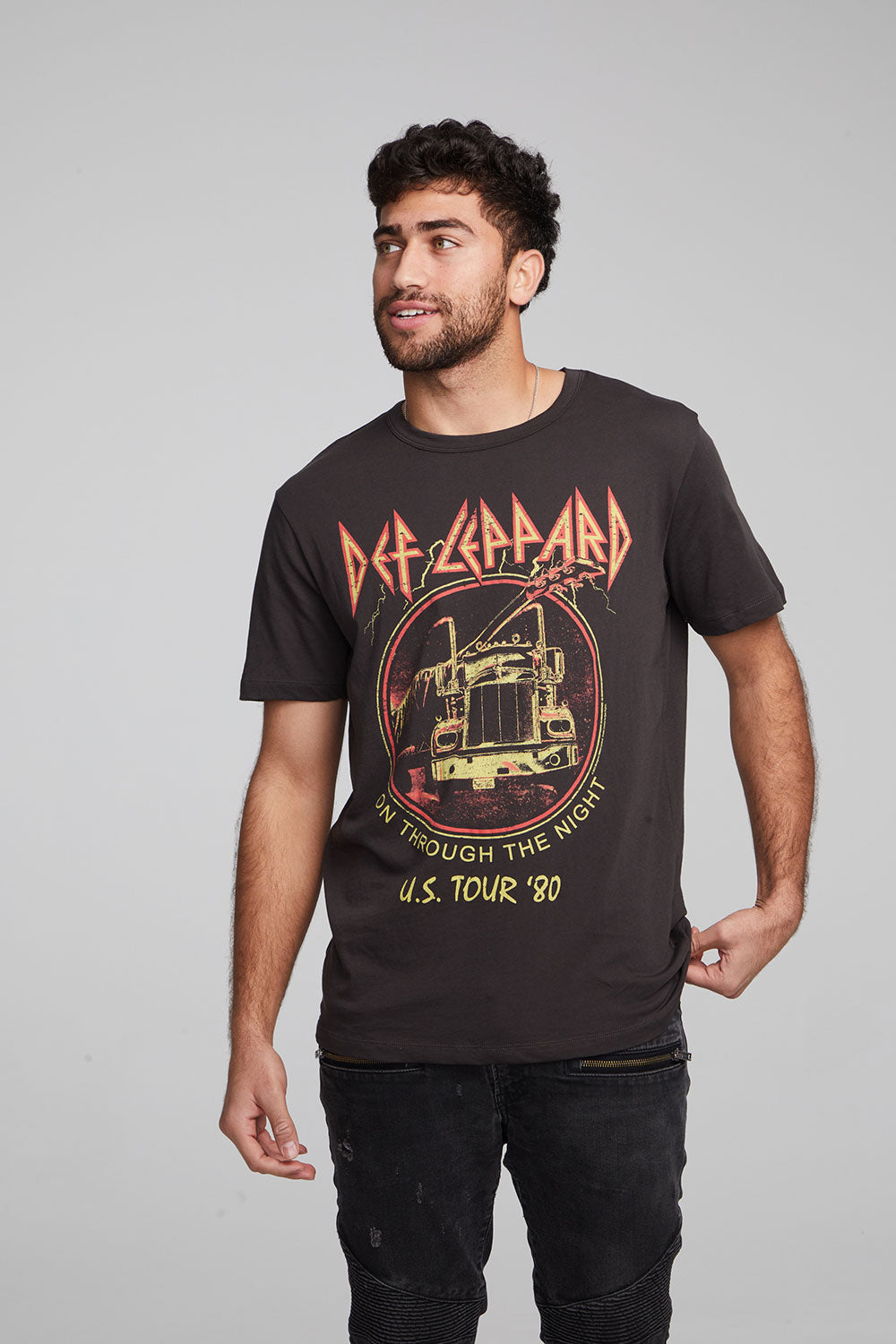 Def Leppard On Through The Night Crew Neck Tee MENS chaserbrand