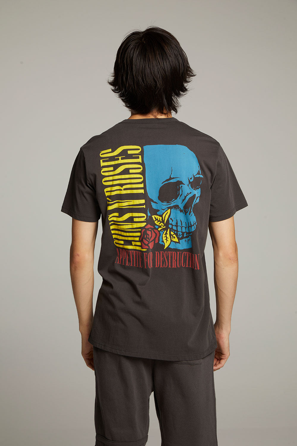 Guns N' Roses Skull Rose Crew Neck Tee Mens chaserbrand