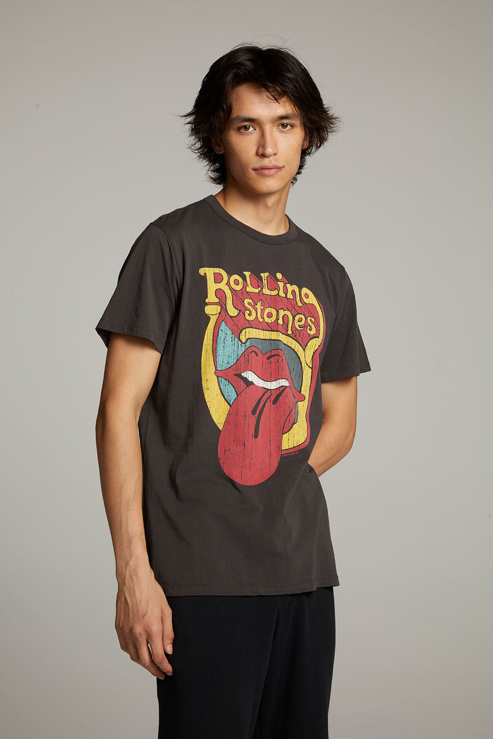 Rolling Stones Retro Logo Crew Neck Tee Mens chaserbrand