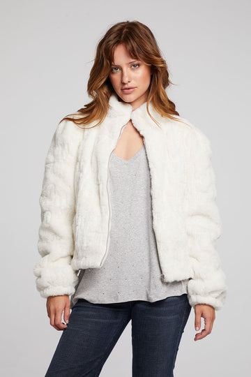 Puff Sleeve Starry White Jacket WOMENS chaserbrand