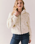 Starry White Puff Sleeve Jacket Womens chaserbrand