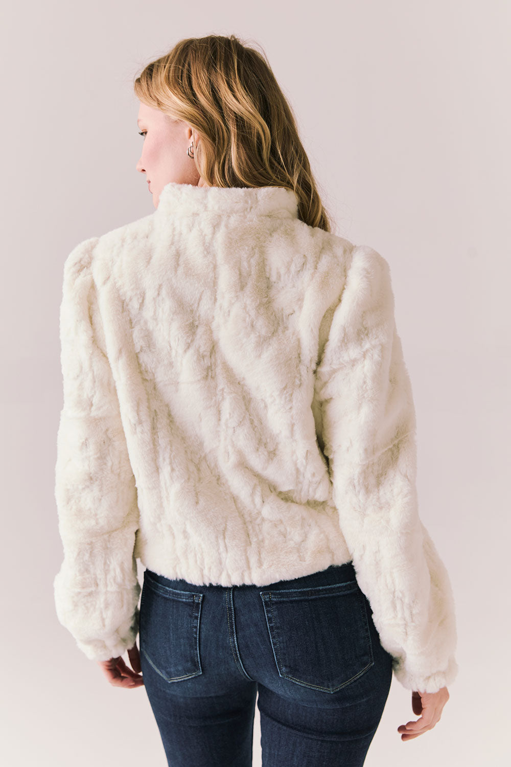 Starry White Puff Sleeve Jacket Womens chaserbrand