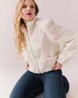 Starry White Puff Sleeve Jacket Womens chaserbrand