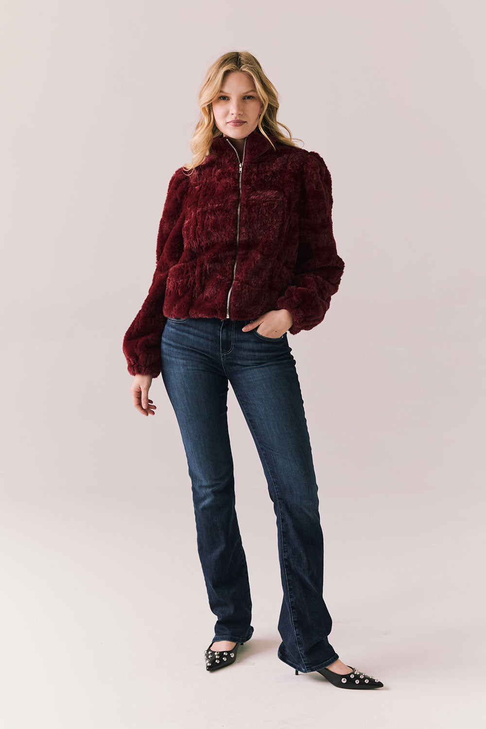 Cabernet Puff Sleeve Jacket Womens chaserbrand