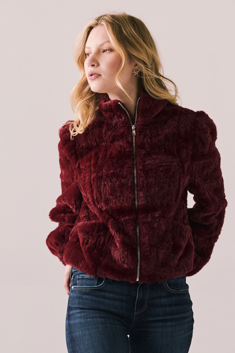 Cabernet Puff Sleeve Jacket Womens chaserbrand